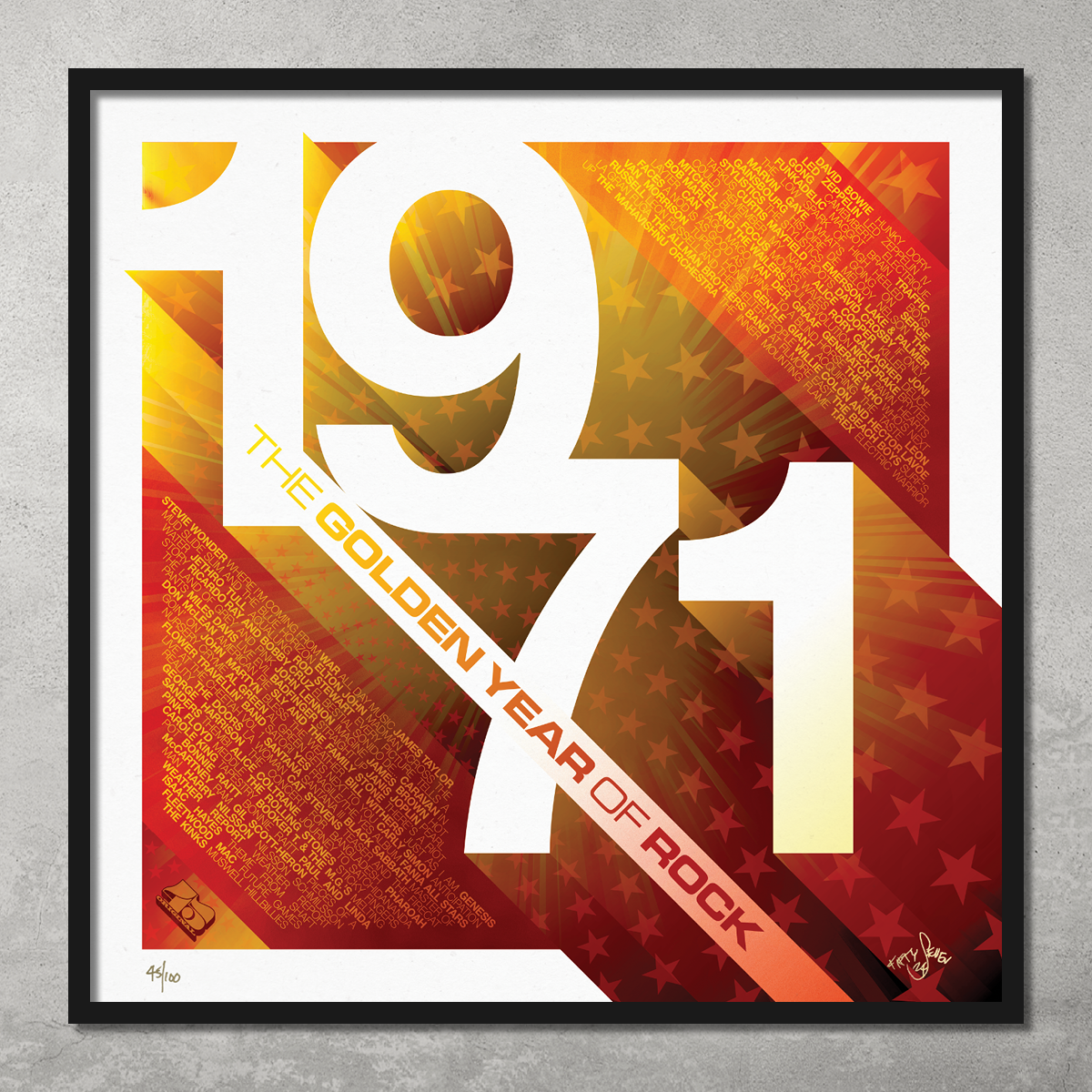 1971 – The Golden Year of Rock – Poster Print – Limited Edition Of Only 100