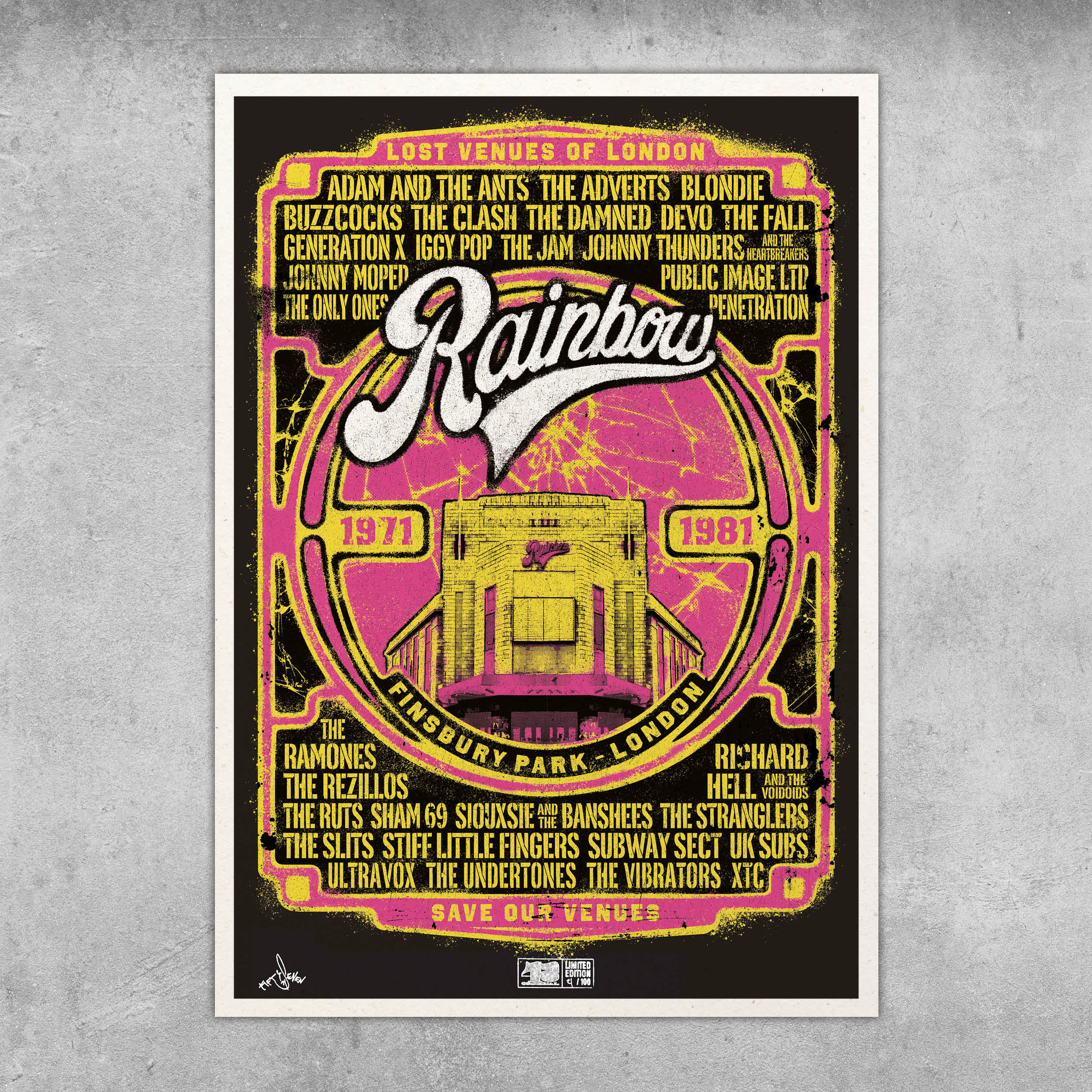 Rainbow Punk Poster Print - Limited Edition of Only 100