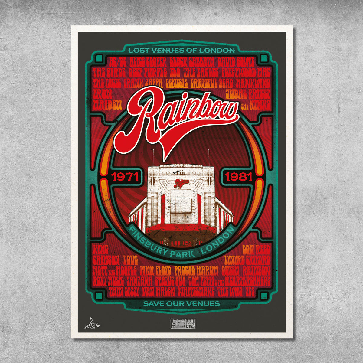 Rainbow Rock Poster Print – Limited Edition Of Only 100