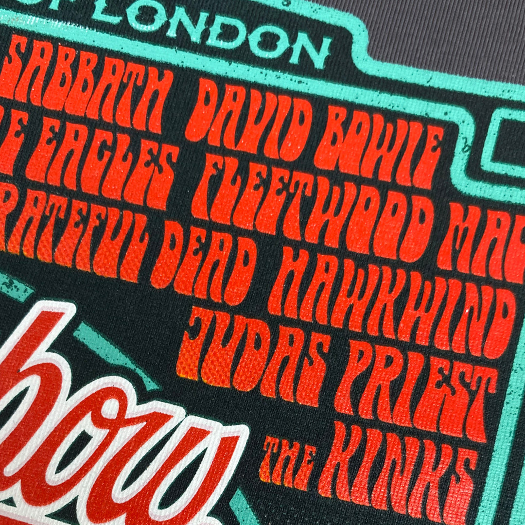 Showcasing legendary acts like David Bowie and The Kinks, the Rainbow Rock T-Shirt—Limited Edition of Only 100 from My Store—features bold orange lettering in homage to London’s iconic Rainbow Theatre.