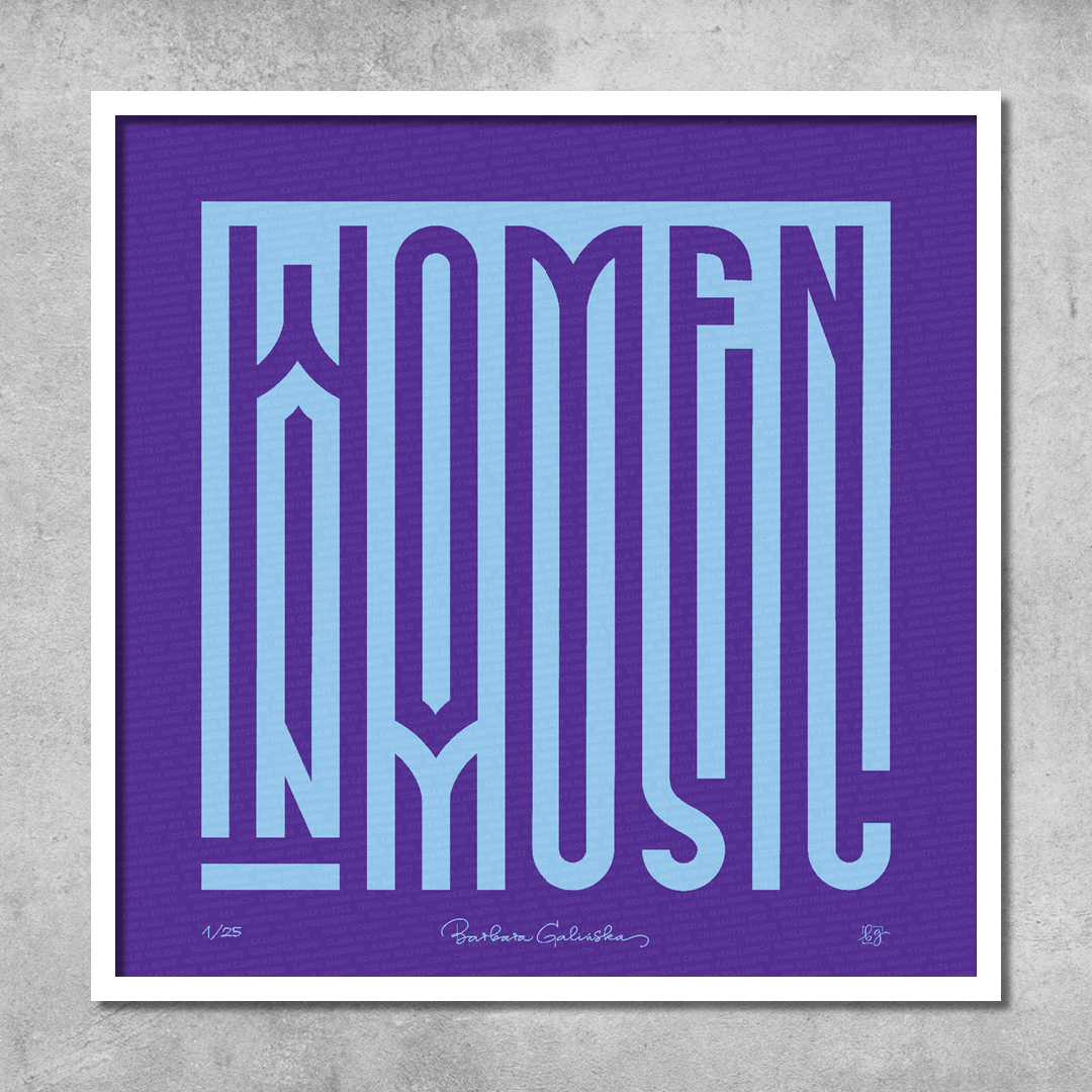 'Women In Music' Indigo and Light Blue Print - Limited Edition of 25