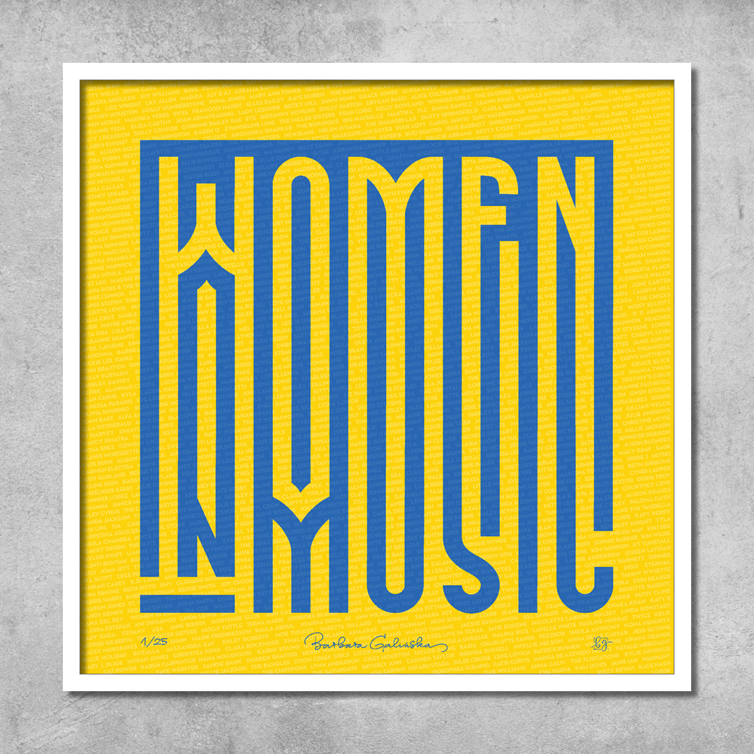 'Women In Music' Yellow and Blue Print - Limited Edition of 25