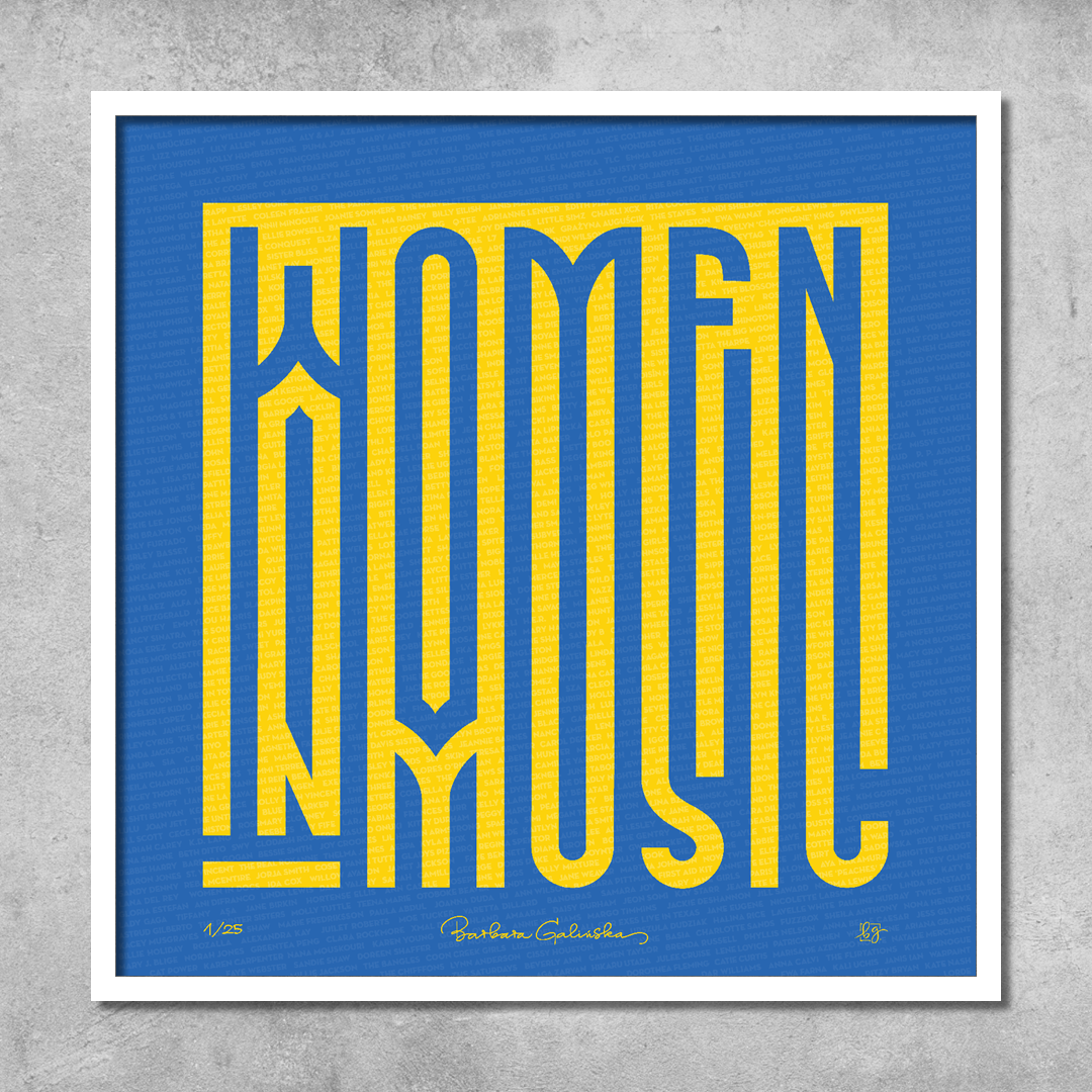 'Women In Music' Blue and Yellow Print - Limited Edition of 25