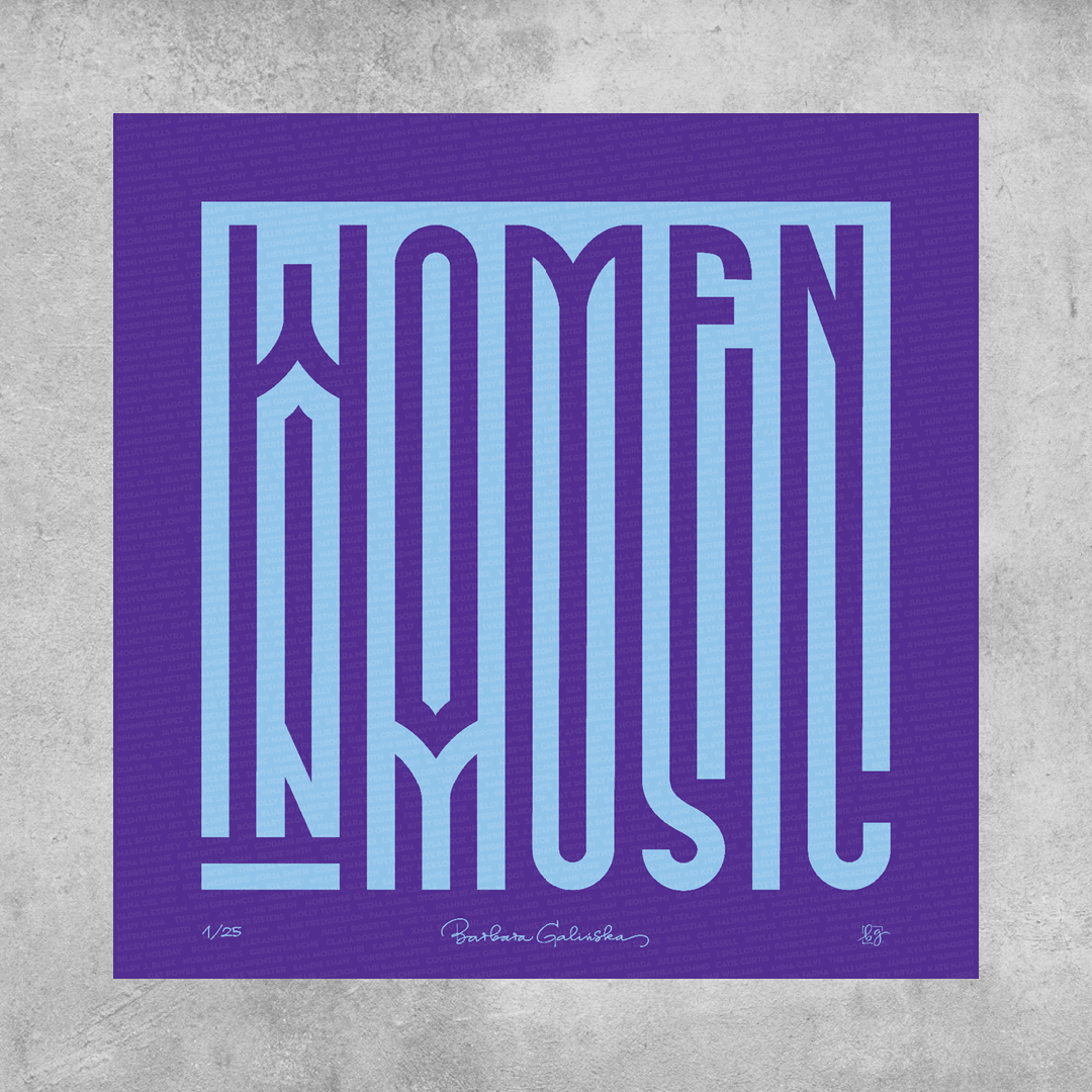 'Women In Music' Indigo and Light Blue Print - Limited Edition of 25