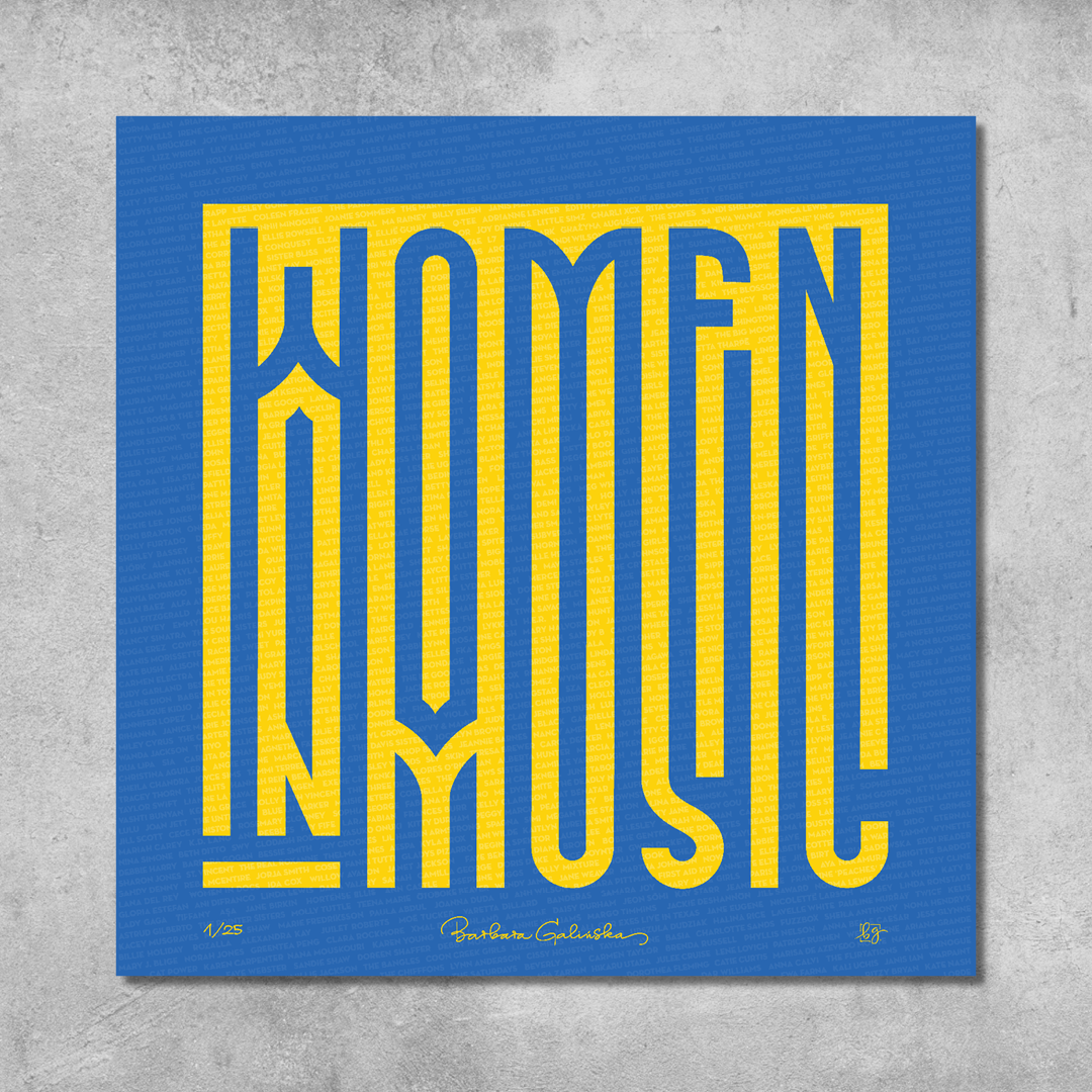 'Women In Music' Blue and Yellow Print - Limited Edition of 25