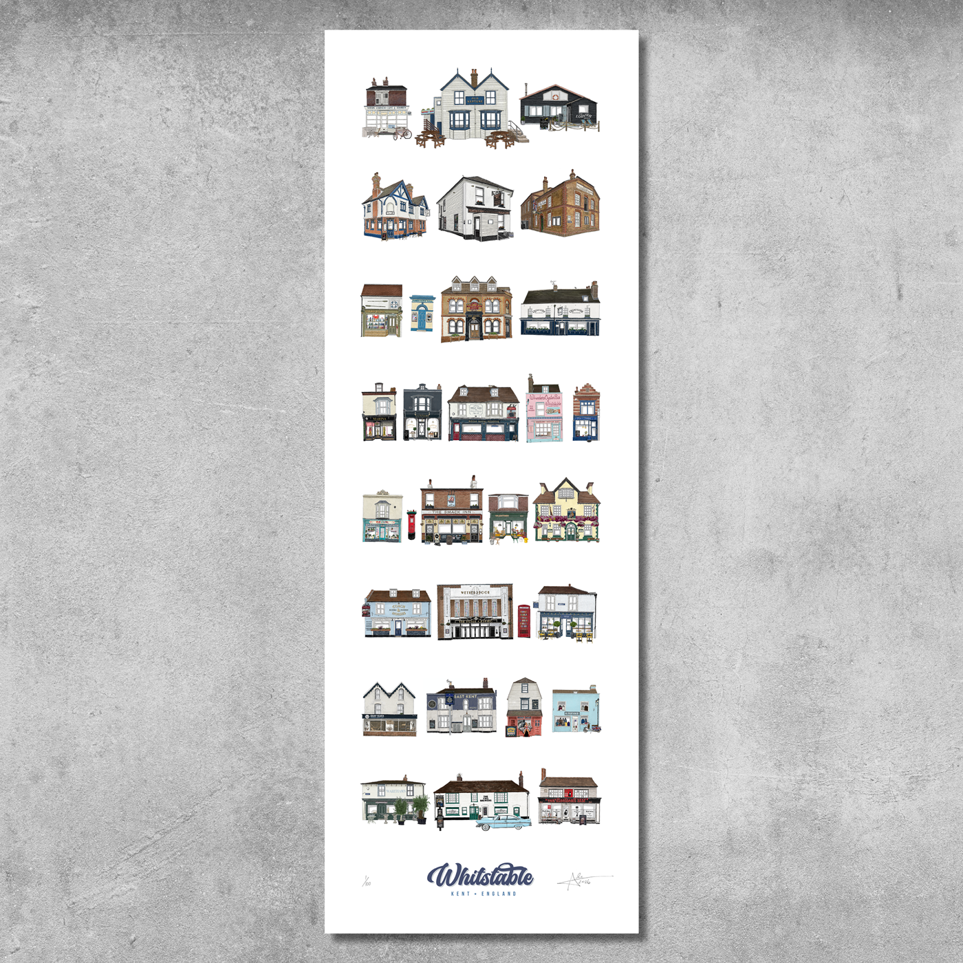 Whitstable 33cm x 95cm Compilation Portrait Panoramic Print