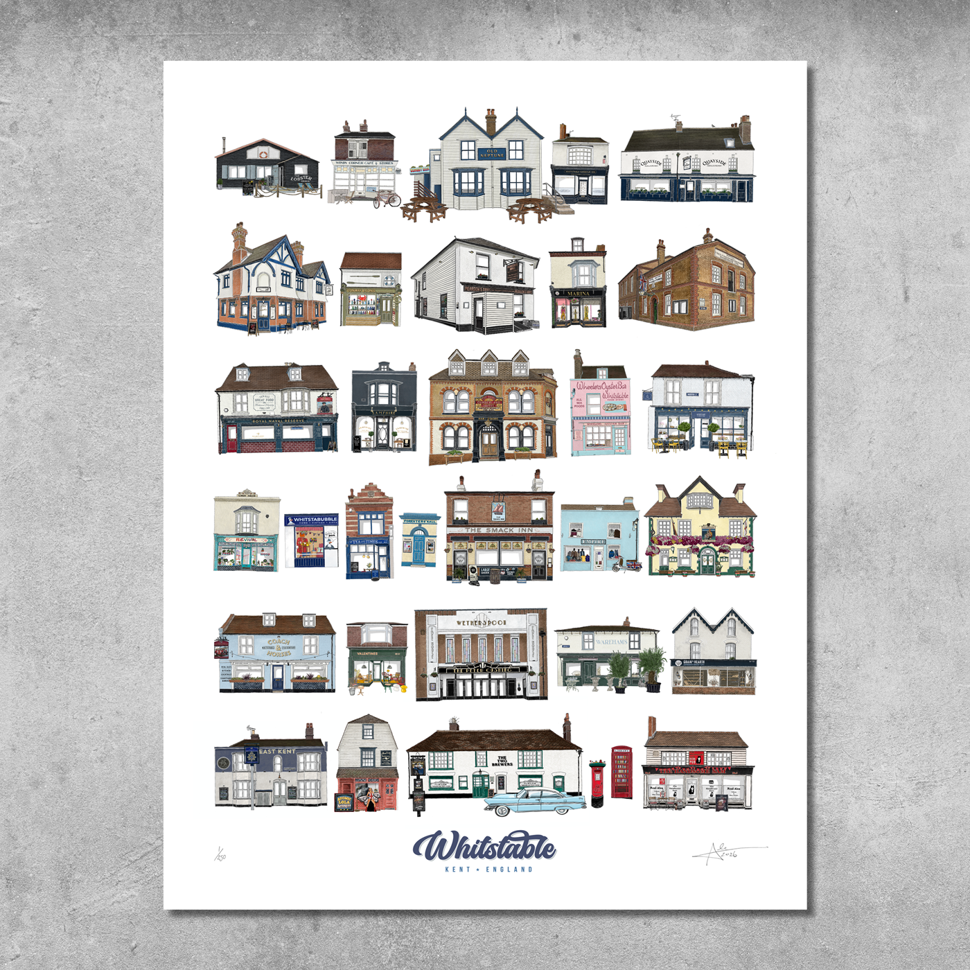 Whitstable - Limited Edition of 250 - 50x70cm Portrait Prints
