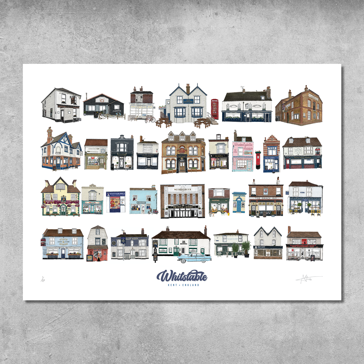 Whitstable - Limited Edition of 250 - 70x50cm Landscape Prints