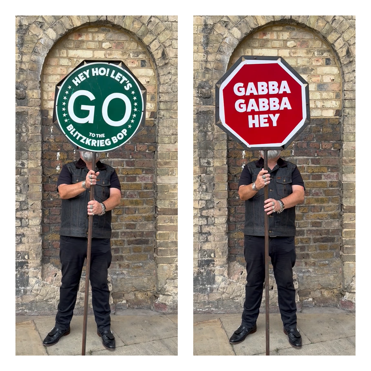 Original Rock'n'Road Lollipop Sign – Hey Ho, Let’s Go / Gabba Gabba Hey