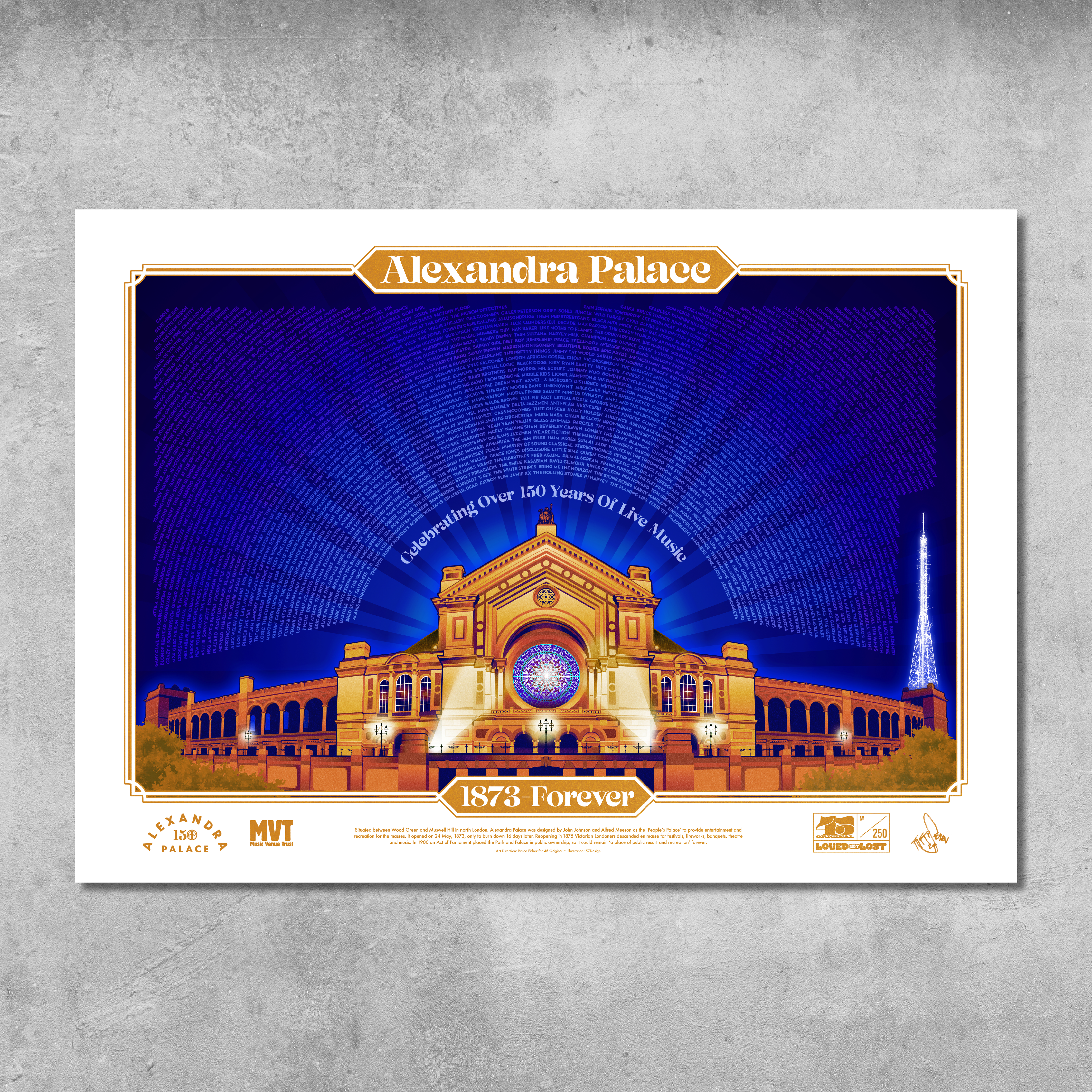 Alexandra Palace 'Golden' Poster Print - Limited Edition