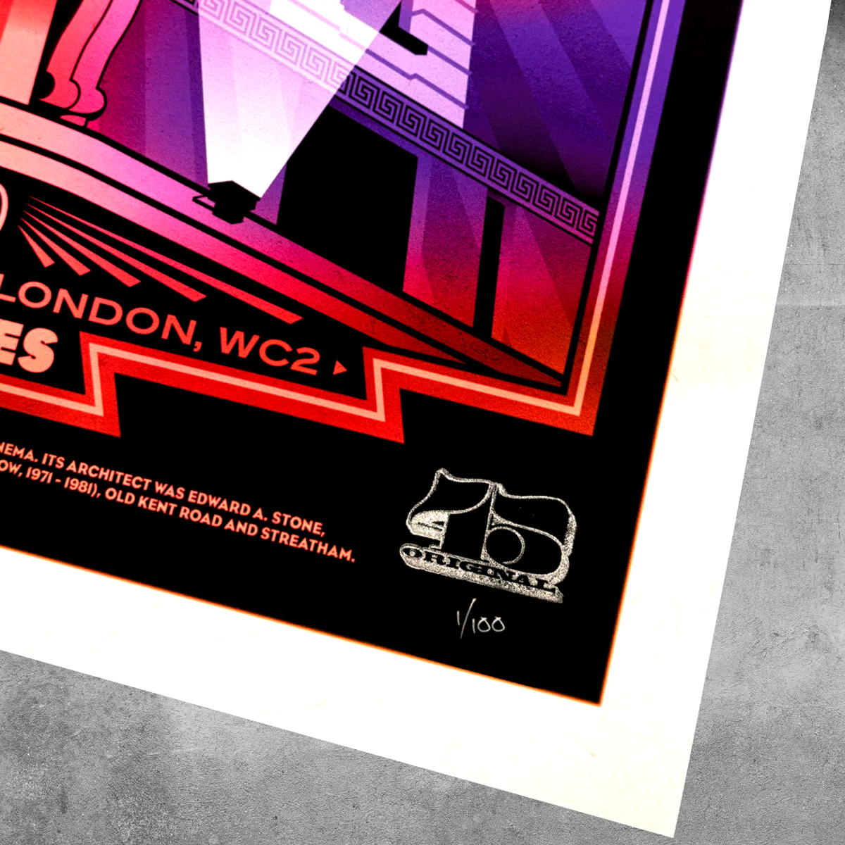 Affiche imprimée London Astoria 'Spectrum' - Édition limitée à seulement 50 exemplaires