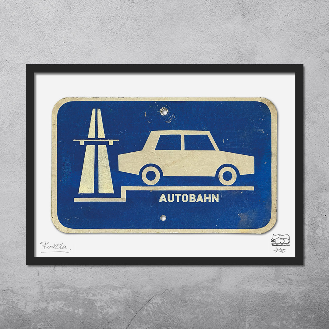 Rock'n'Road Sign Print - Autobahn - Limited Edition of  25