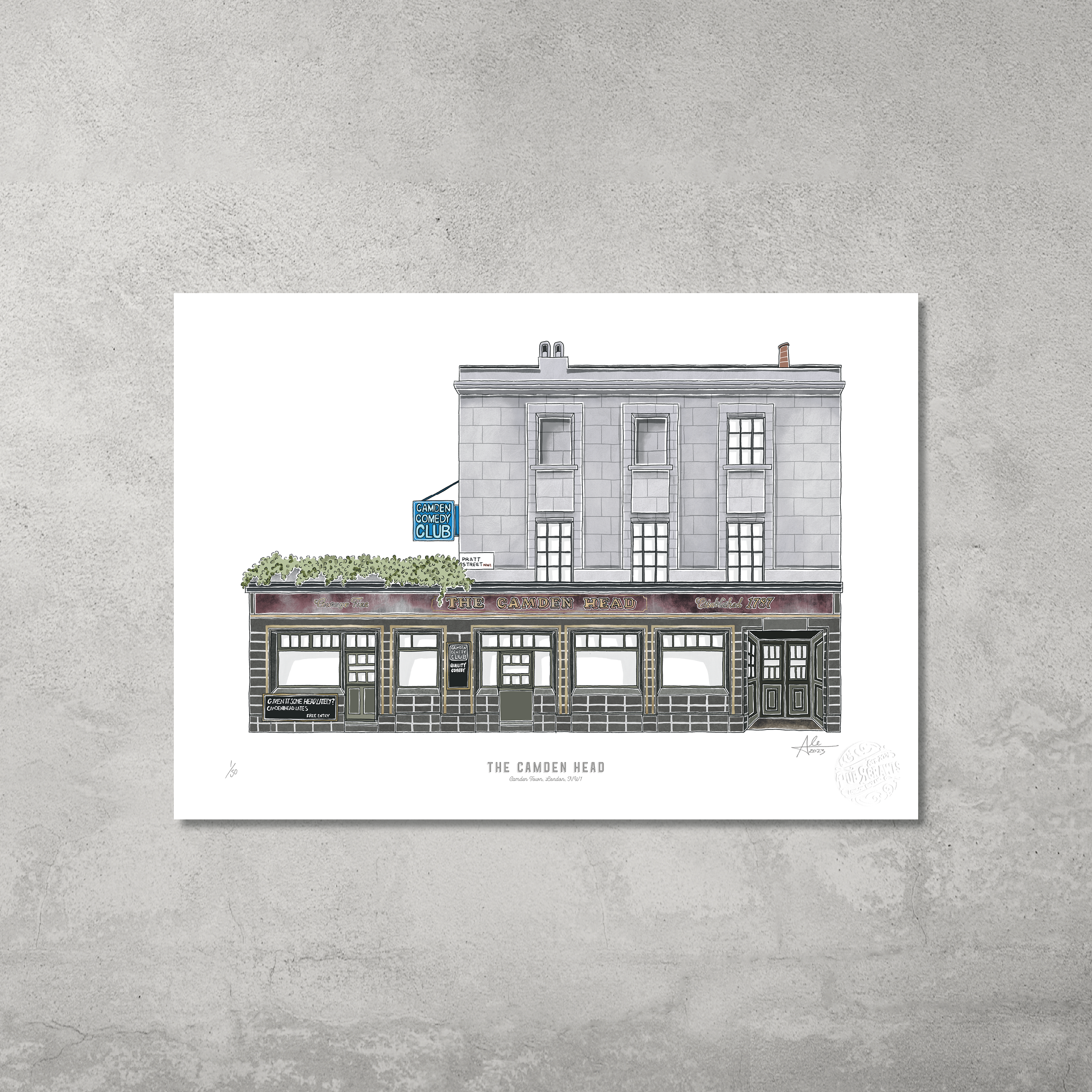 The Camden Head – Limited Edition of 50 – A3 Colour Prints