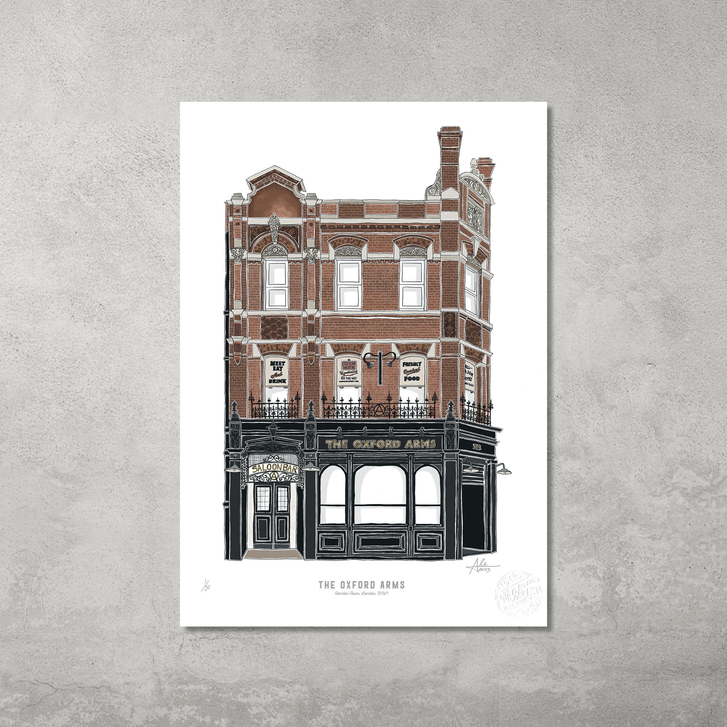 The Oxford Arms – Limited Edition of 50 – A3 Colour Prints