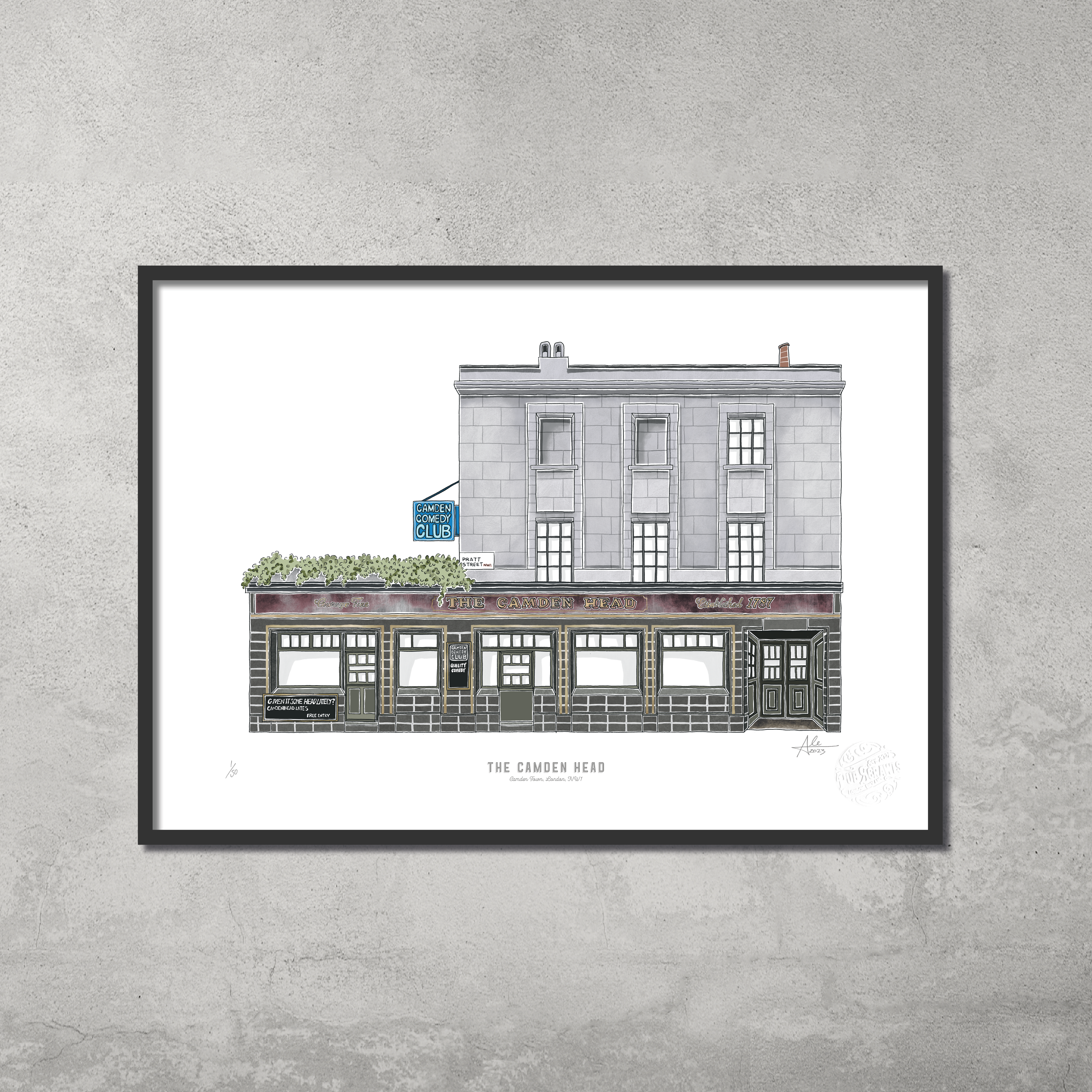 The Camden Head – Limited Edition of 50 – A3 Colour Prints