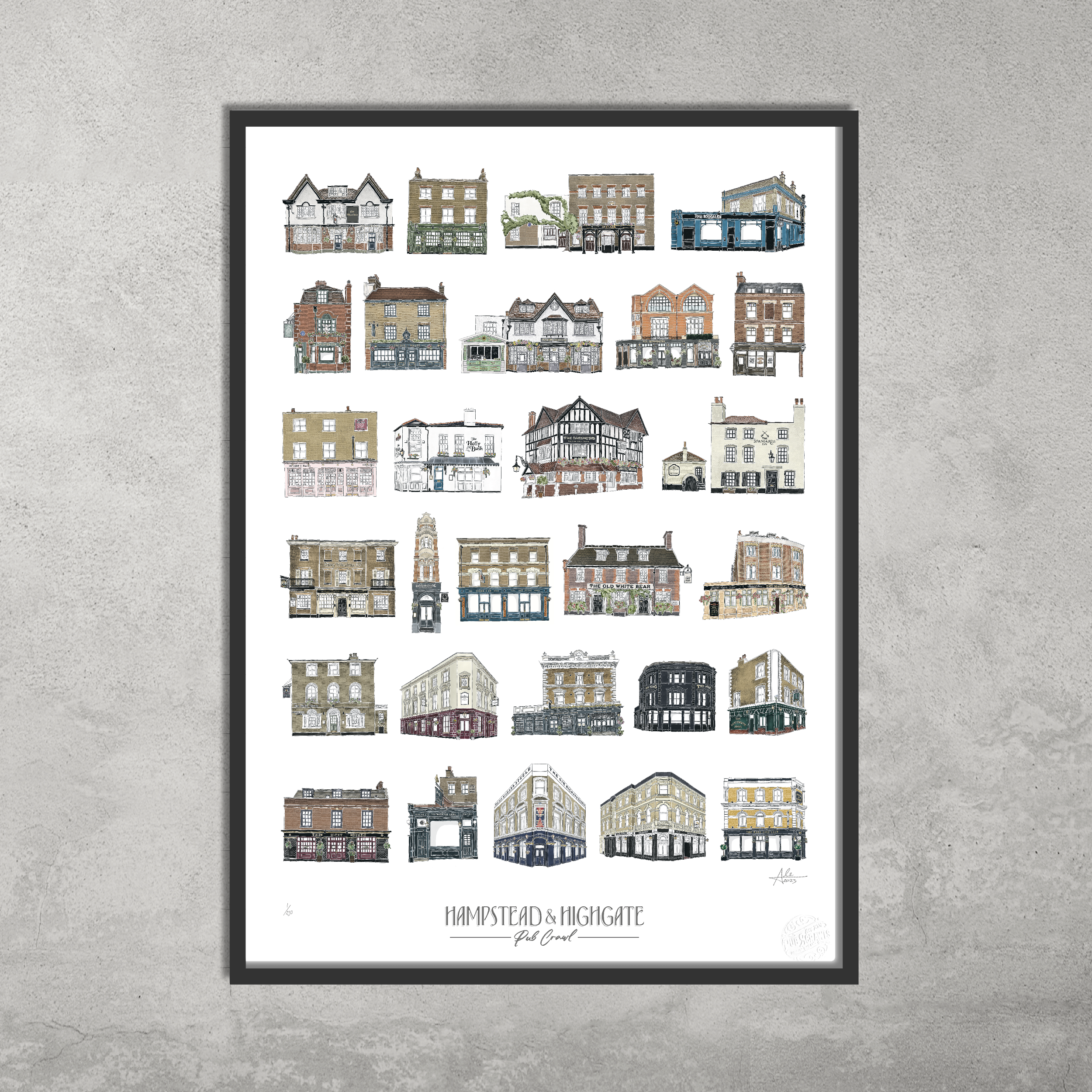 Hackney Pub Crawl – Limited Edition of 200 – 50x70cm Colour Prints