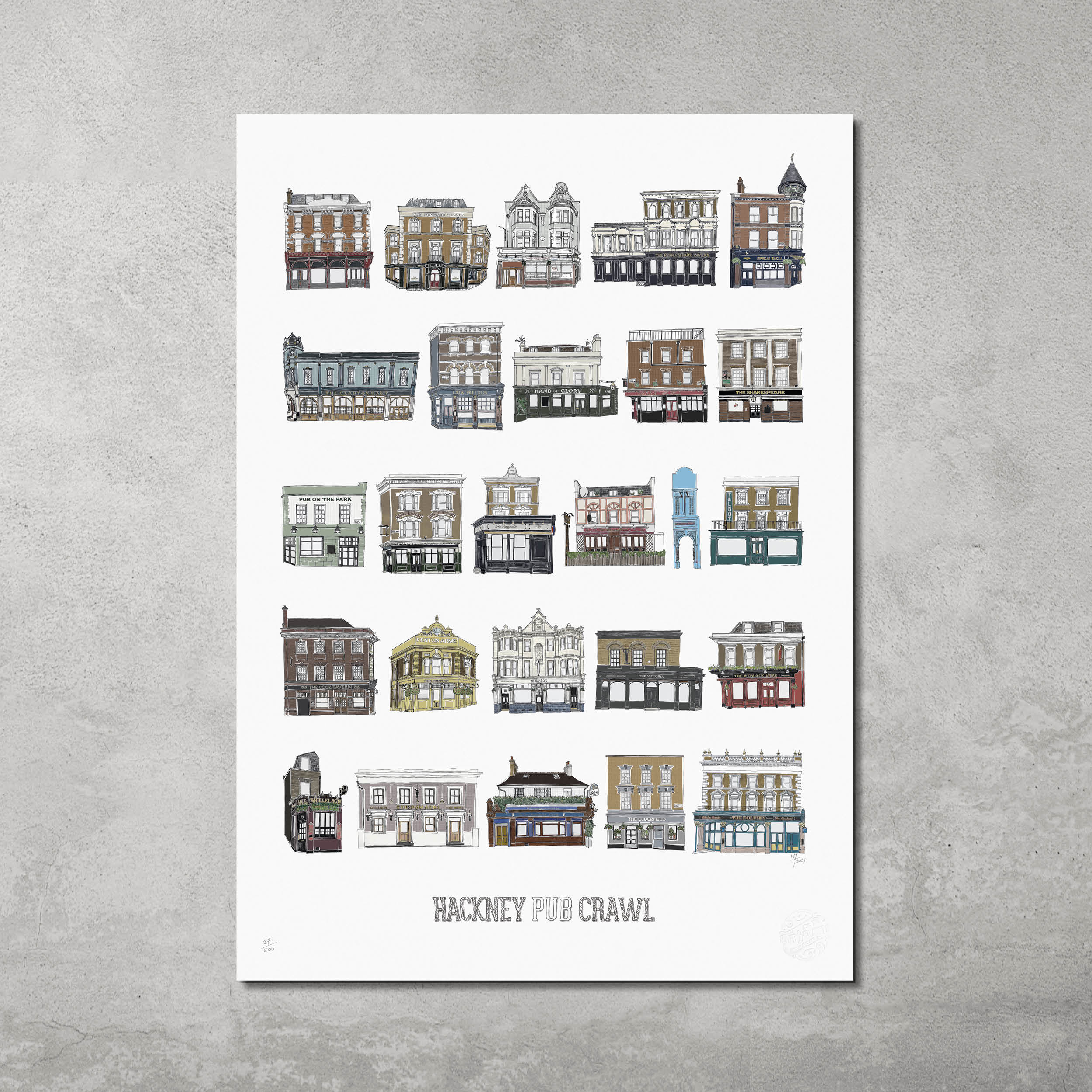 Hackney Pub Crawl – Limited Edition of 200 – 50x70cm Colour Prints