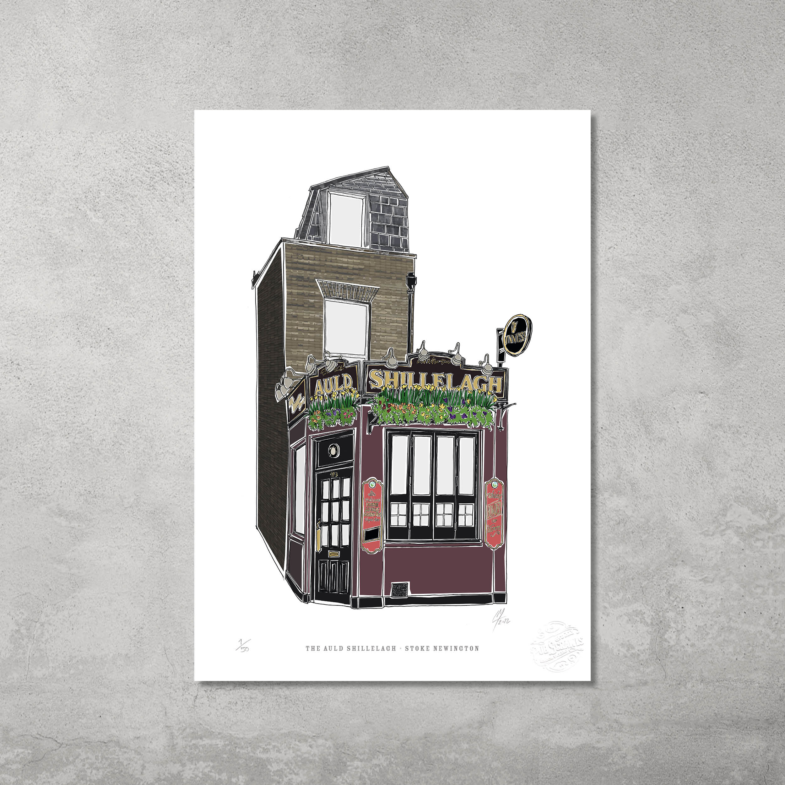 The Auld Shillelagh – Limited Edition of 50 – A3 Colour Prints