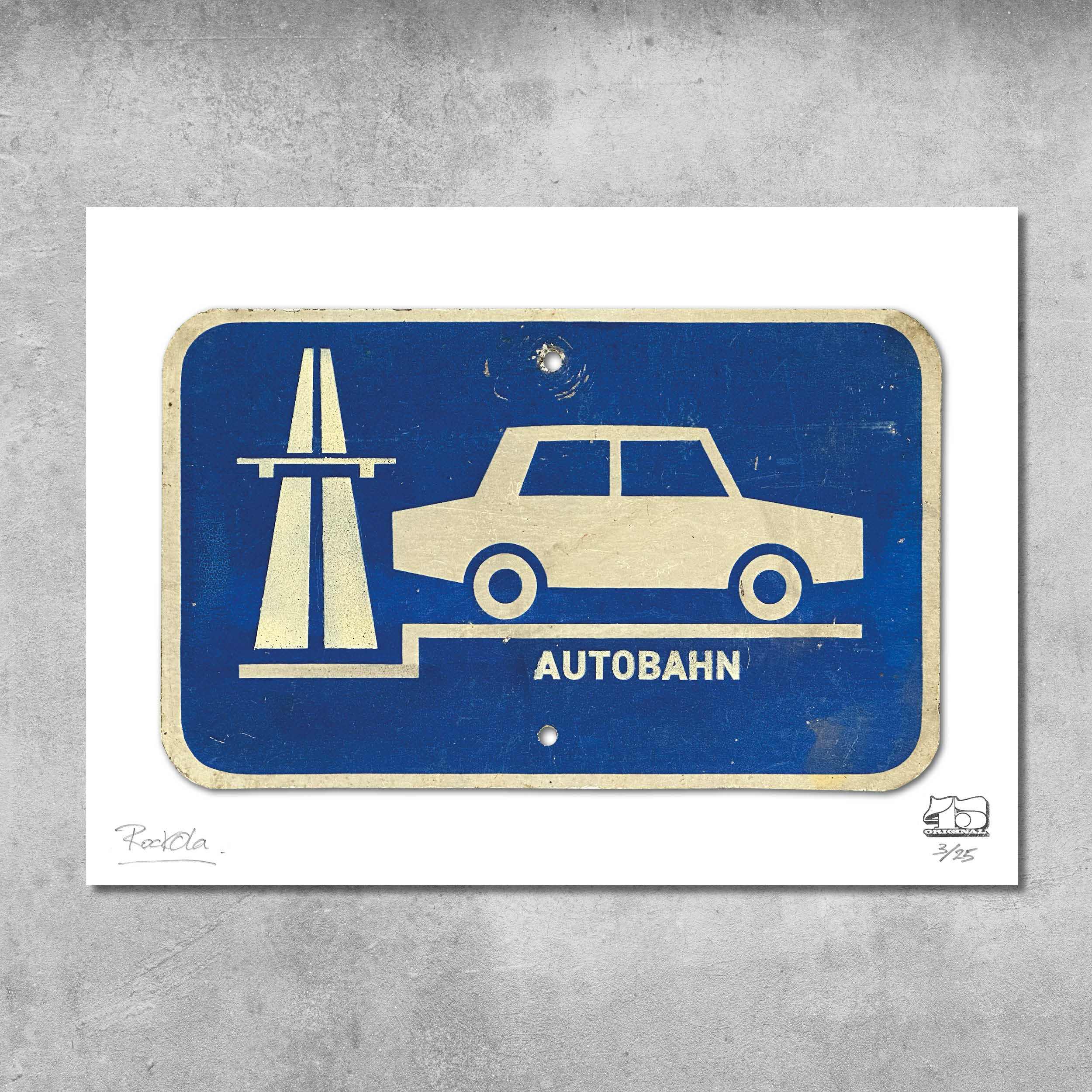 Rock'n'Road Sign Print - Autobahn - Limited Edition of 25