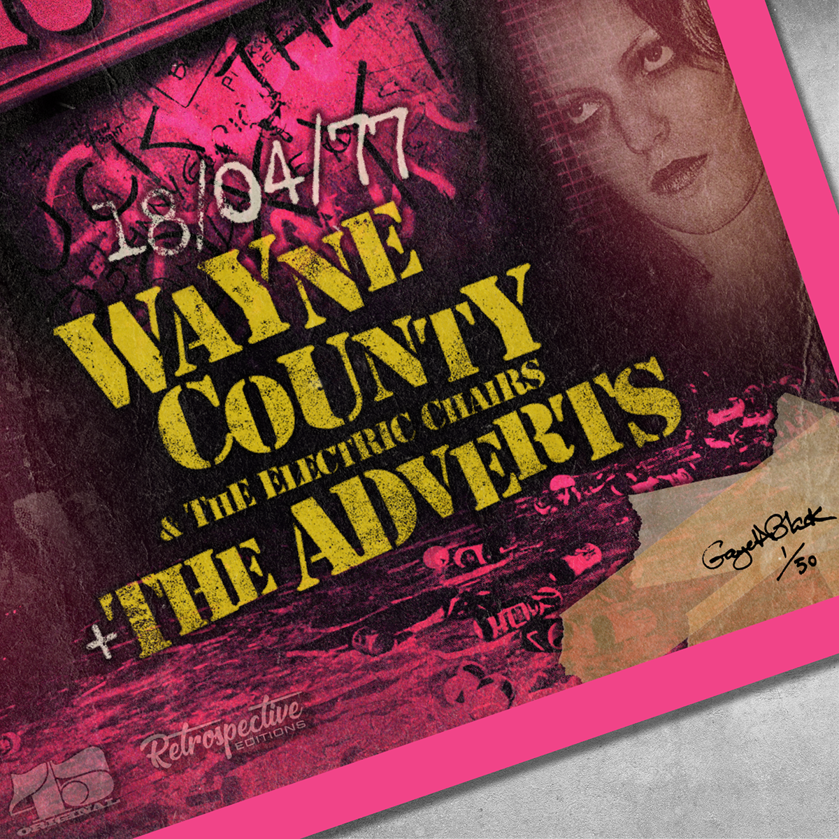 The Adverts / Wayne County - Roxy Club 'On This Night' Poster Print - Limited Edition of Only 50 - Signed by Gaye Black