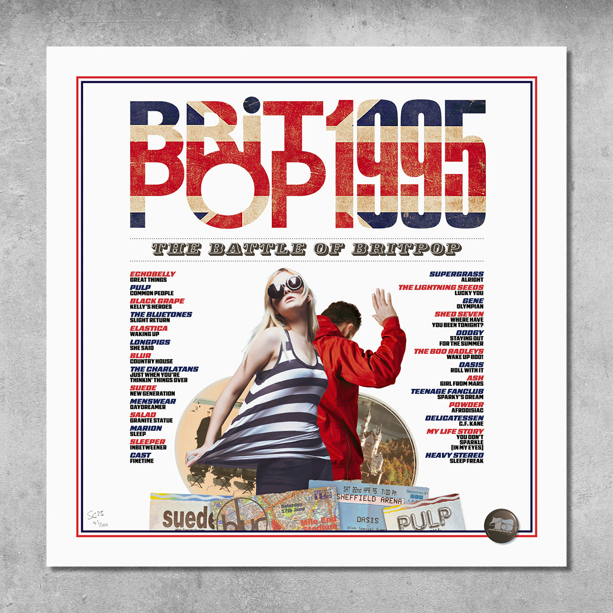 1995  – Britpop – The Battle of Britpop – Poster Print – Limited Edition Of Only 100