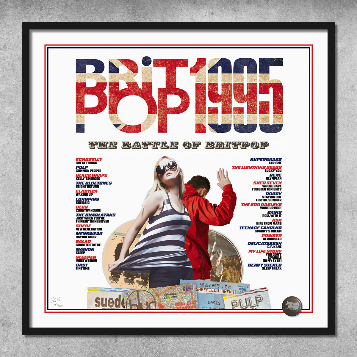 1995  – Britpop – The Battle of Britpop – Poster Print – Limited Edition Of Only 100