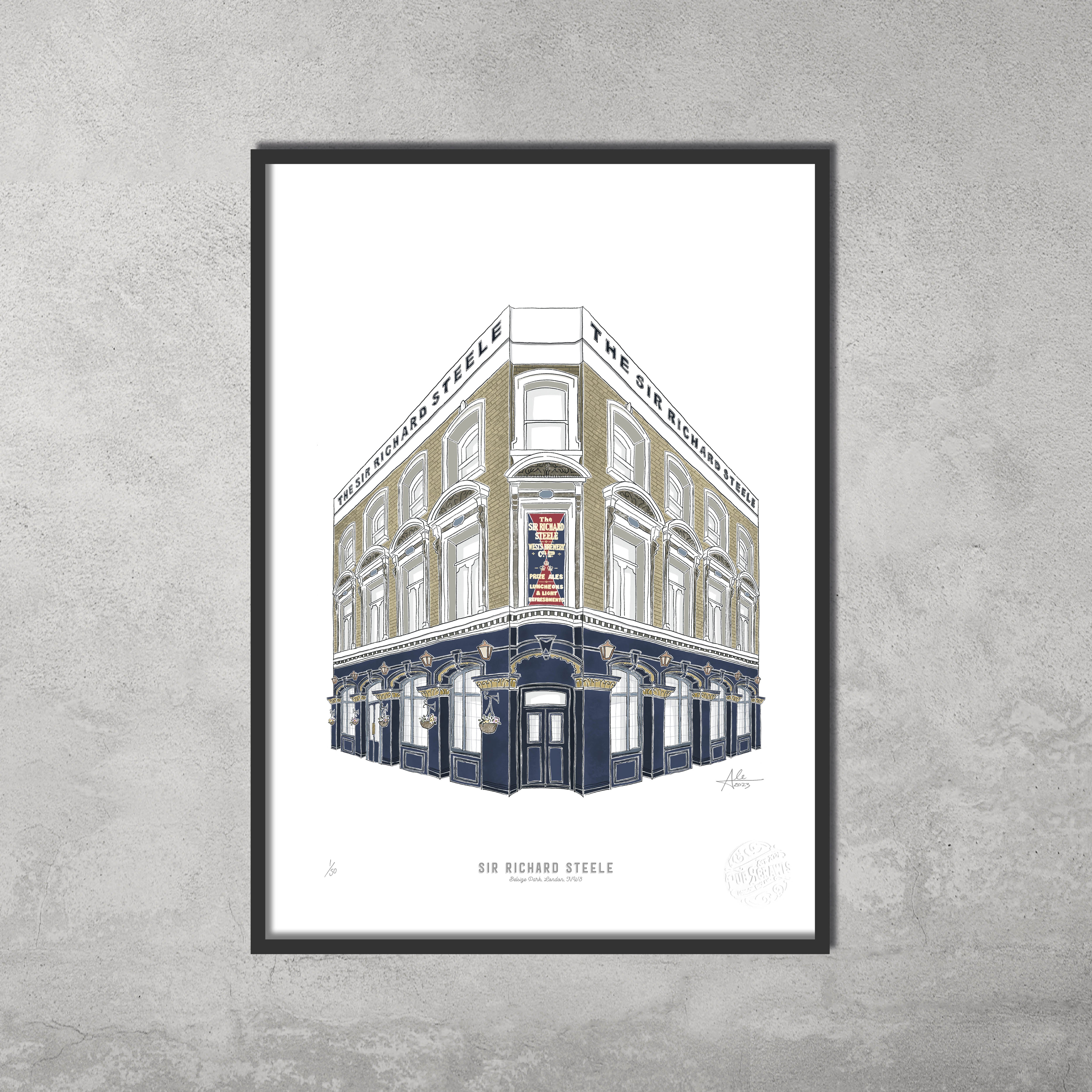 Sir Richard Steele Pub – Limited Edition of 50 – A3 Colour Prints