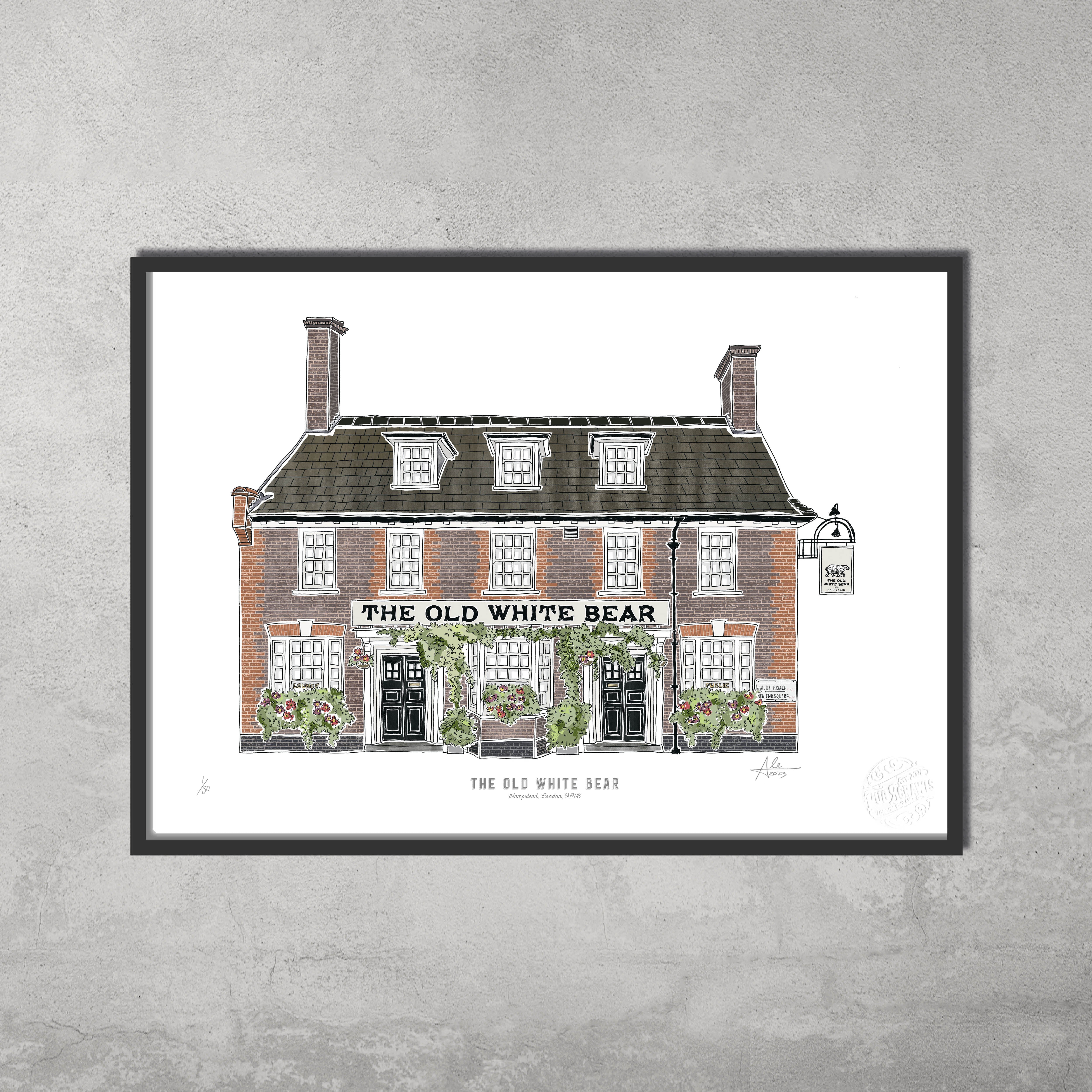 The Old White Bear – Limited Edition of 50 – A3 Colour Prints