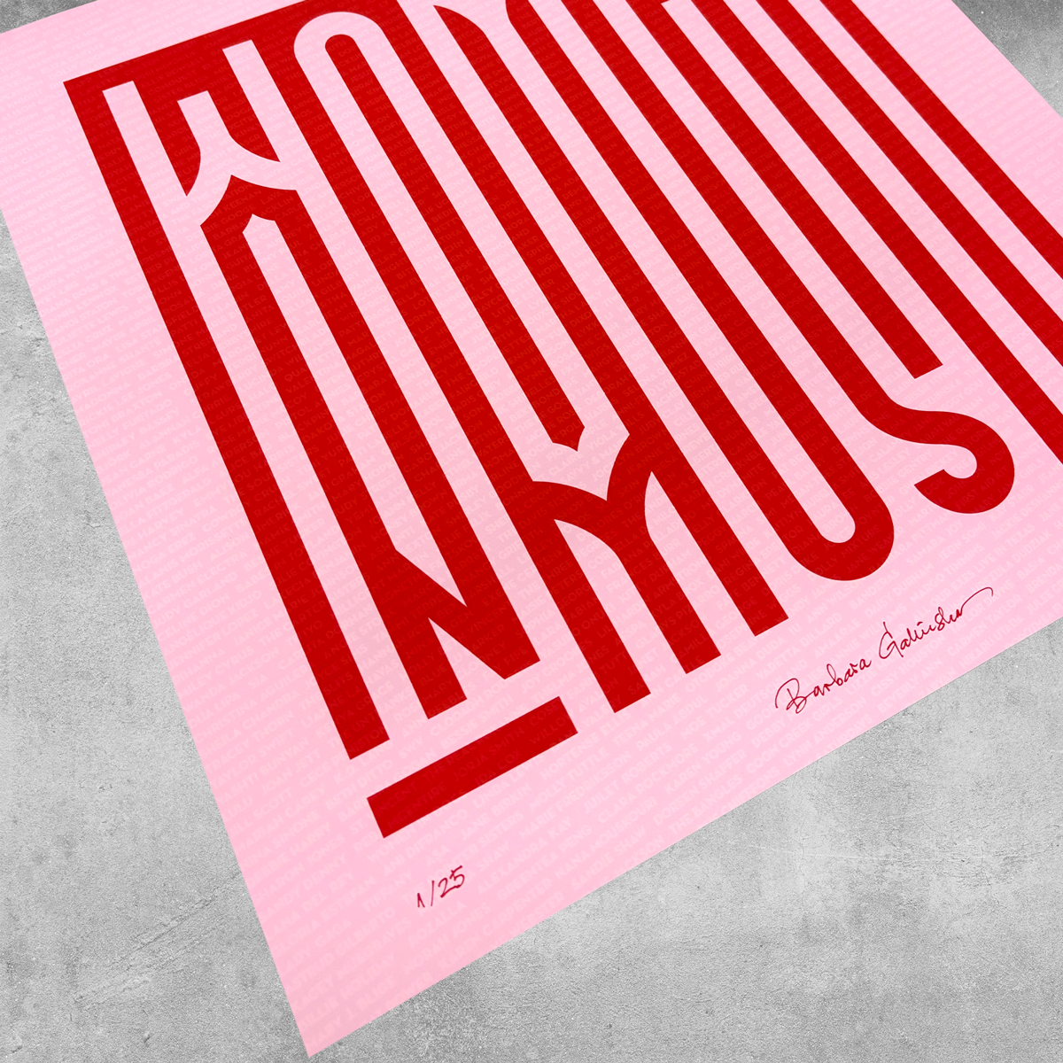 'Women In Music' Light Pink and Red Print - Limited Edition of 25