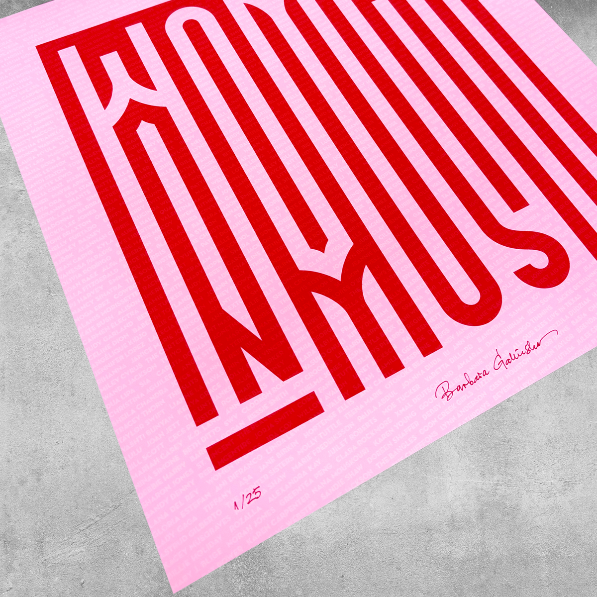 'Women In Music' Light Pink and Red Print - Limited Edition of 25