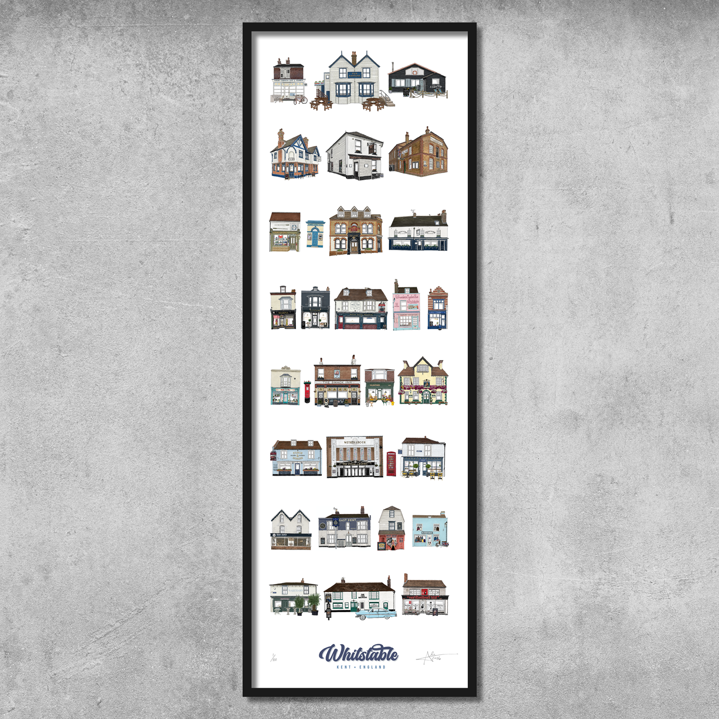 Whitstable 33cm x 95cm Compilation Portrait Panoramic Print