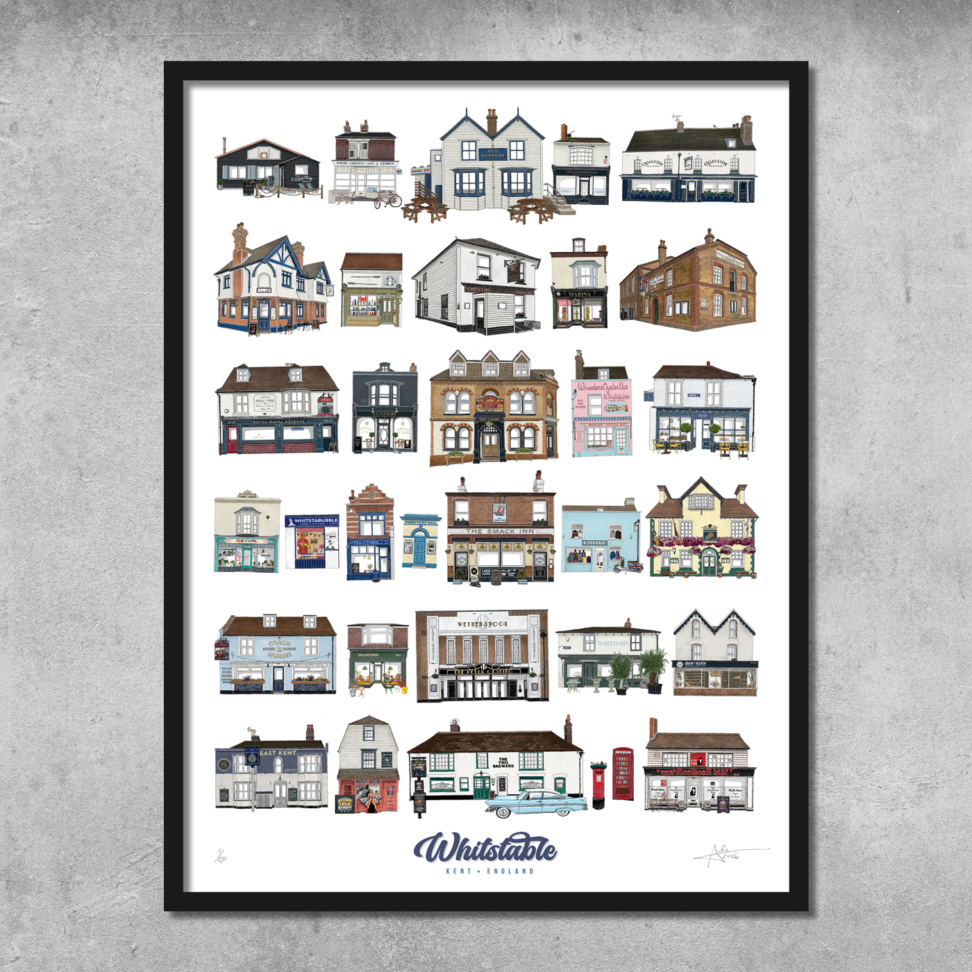Whitstable - Limited Edition of 250 - 50x70cm Portrait Prints