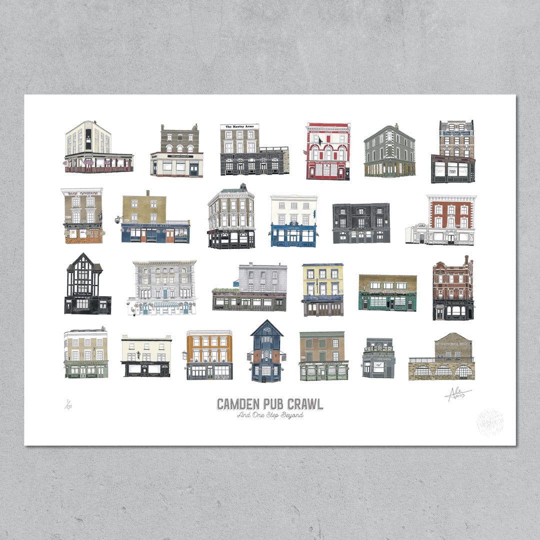 Camden Pub Crawl – Limited Edition of 100 – A1 Landscape Prints