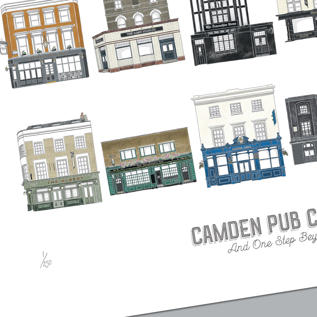 Camden Pub Crawl – Limited Edition of 250 – 50x70cm Landscape Prints